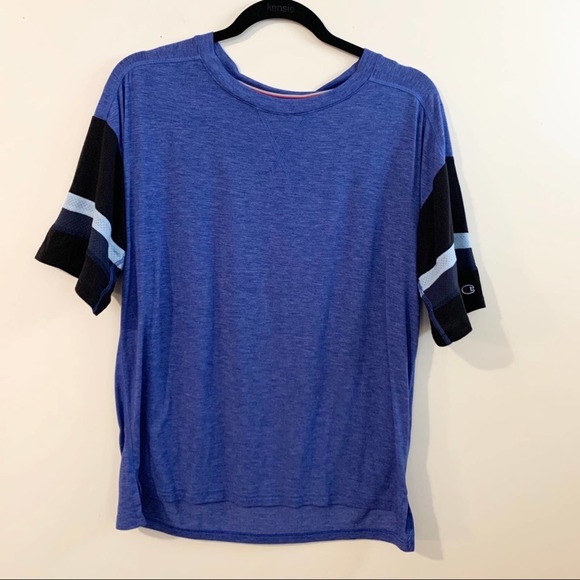 Champion Colorblock Gym Issue Blue Football Tee - Picture 3 of 7